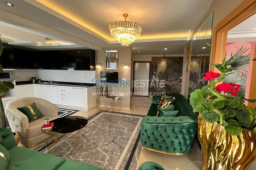 Kupuj  Doskonały dwupoziomowy penthouse z widokiem na morze w luksusowym kompleksie - dzielnica Cikcilli, Alanya 2 