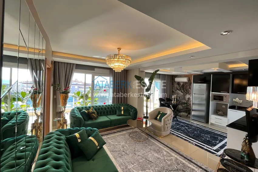 Kupuj  Doskonały dwupoziomowy penthouse z widokiem na morze w luksusowym kompleksie - dzielnica Cikcilli, Alanya 8 
