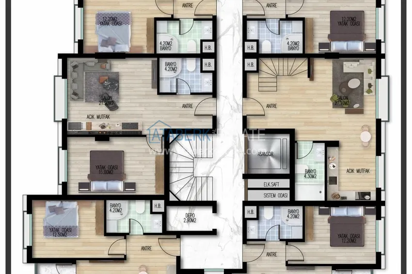 Kupuj taniej Nieruchomości w Antalyi od dewelopera - stylowe apartamenty w nowym kompleksie dzielnicy Hurma  1 