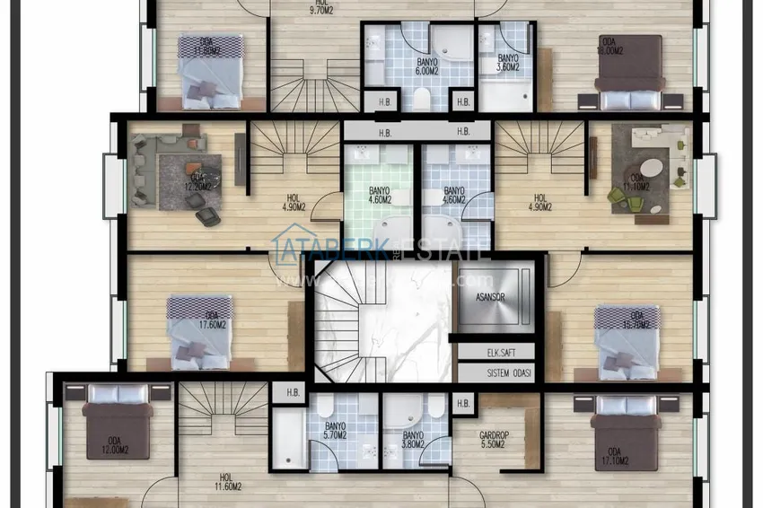 Kupuj taniej Nieruchomości w Antalyi od dewelopera - stylowe apartamenty w nowym kompleksie dzielnicy Hurma  3 