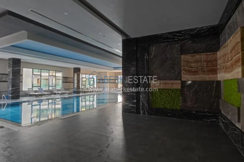 Apartament 1+1 z meblami i widokiem na morze w kompleksie przy plaży — Alanya, dzielnica Kargicak 12 