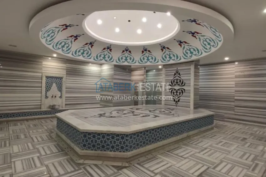 Apartament 1+1 z meblami i widokiem na morze w kompleksie przy plaży — Alanya, dzielnica Kargicak 14 