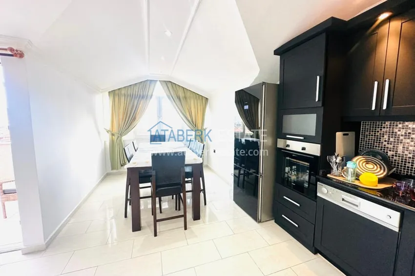 Kupuj  Nieruchomość na zezwolenie na pobyt! Umeblowany duplex z panoramicznym widokiem na morze w malowniczej okolicy Sugozu, Alanya 14 