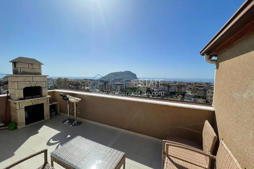 Kupuj  Nieruchomość na zezwolenie na pobyt! Umeblowany duplex z panoramicznym widokiem na morze w malowniczej okolicy Sugozu, Alanya 26 
