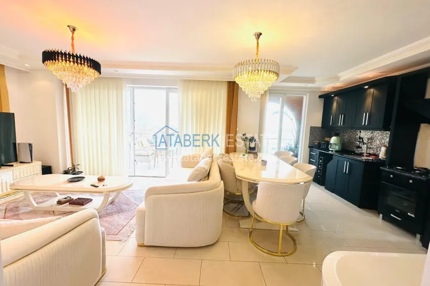 Kupuj  Nieruchomość na zezwolenie na pobyt! Umeblowany duplex z panoramicznym widokiem na morze w malowniczej okolicy Sugozu, Alanya 1 