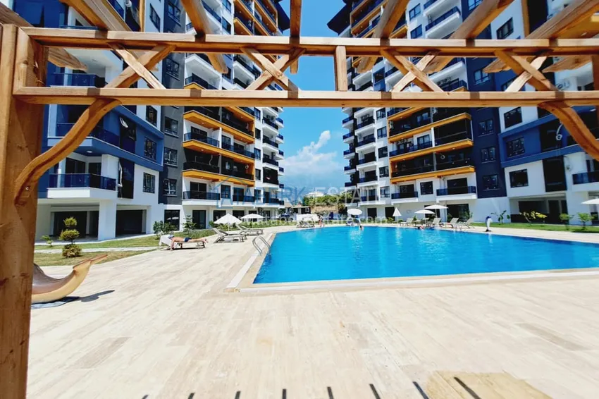 Apartament 1+1 z meblami i widokiem na morze w nowym kompleksie - dzielnica Mahmutlar, Alanya 6 