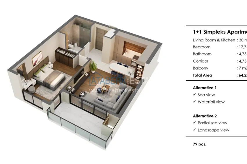Kupuj taniej Elitarny kompleks mieszkaniowy w Antalyi, dzielnica Lara. Apartamenty premium znanej na całym świecie sieci hoteli 1 