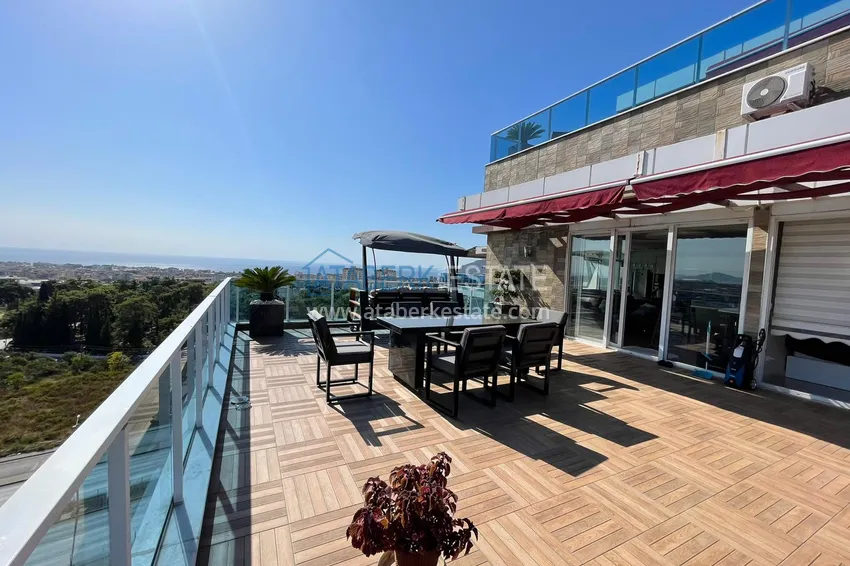 Kupuj  Luksusowy duplex z meblami, basenem i panoramicznym widokiem w Cikcilli, Alanya 12 
