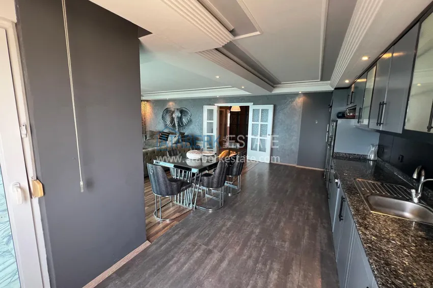 Kupuj  Umeblowany apartament 3+1 z otwartym widokiem na morze, odpowiedni do pozwolenia na pobyt i obywatelstwo - Tosmur, Alanya 14 