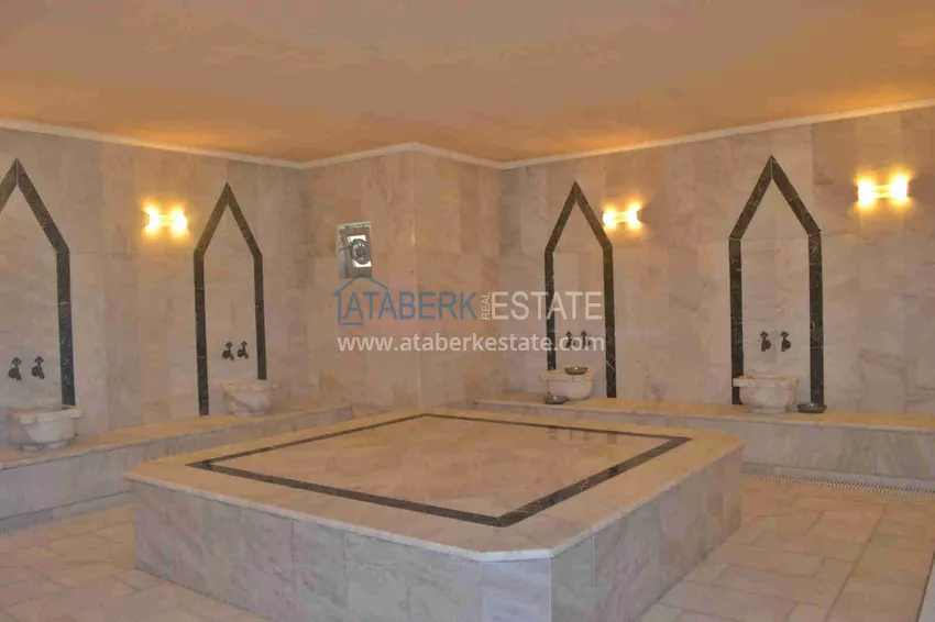 Apartament liniowy 3+1 z meblami, widokiem na morze i góry na plaży - Tosmur, Alanya 27 