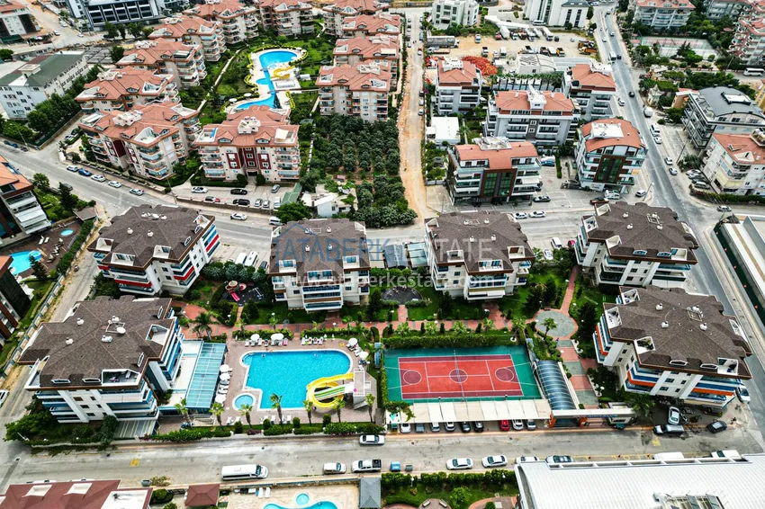 Umeblowane mieszkanie z dwiema sypialniami w nowoczesnym kompleksie, dzielnica Oba, Alanya 2 