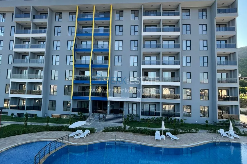 Umeblowane mieszkanie 1+1 w nowym nowoczesnym kompleksie w Gazipasa 2 