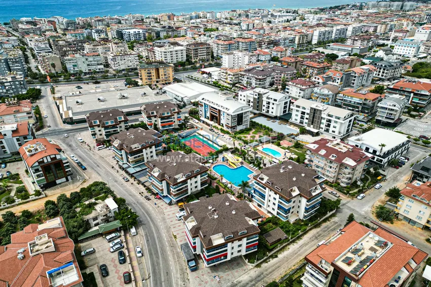 Umeblowane mieszkanie z dwiema sypialniami w nowoczesnym kompleksie, dzielnica Oba, Alanya 4 