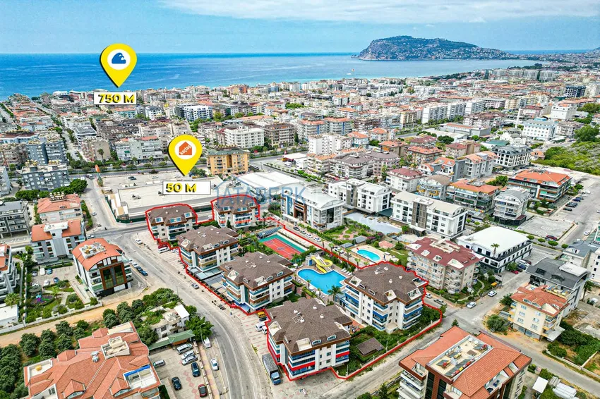Umeblowane mieszkanie z dwiema sypialniami w nowoczesnym kompleksie, dzielnica Oba, Alanya 5 