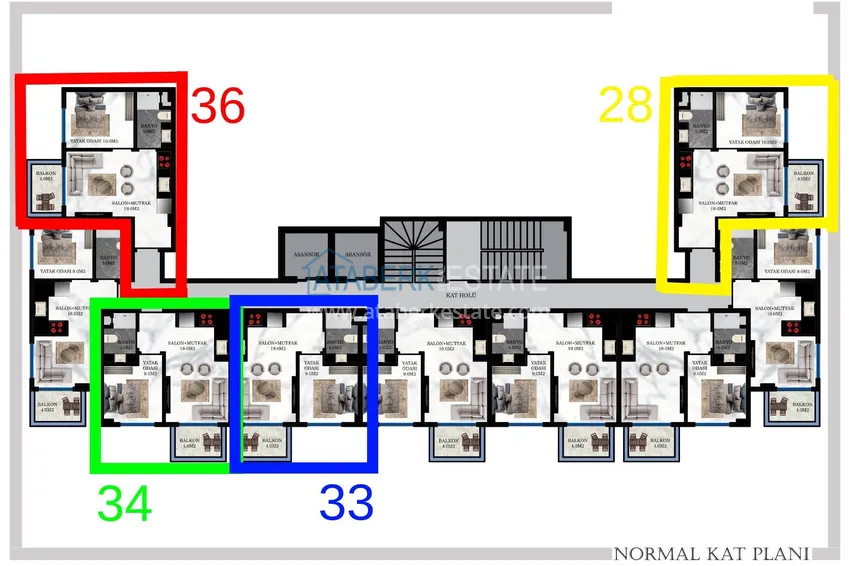 Kupuj taniej Apartamenty w dzielnicy Avsallar od właściciela na raty  3 