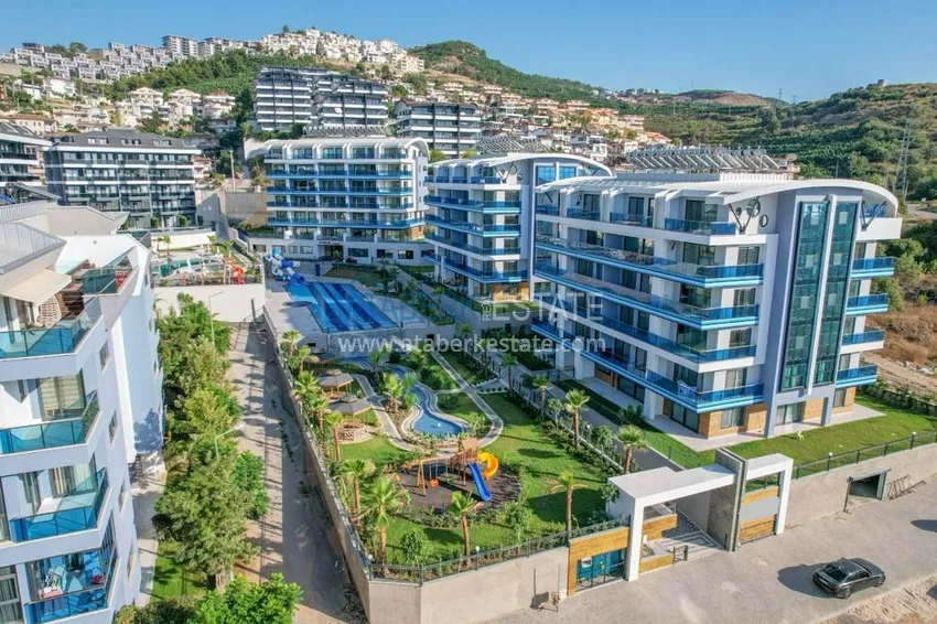 Dwupoziomowy penthouse z widokiem na morze i góry w nowym kompleksie — Alanya, dzielnica Kargicak 1 
