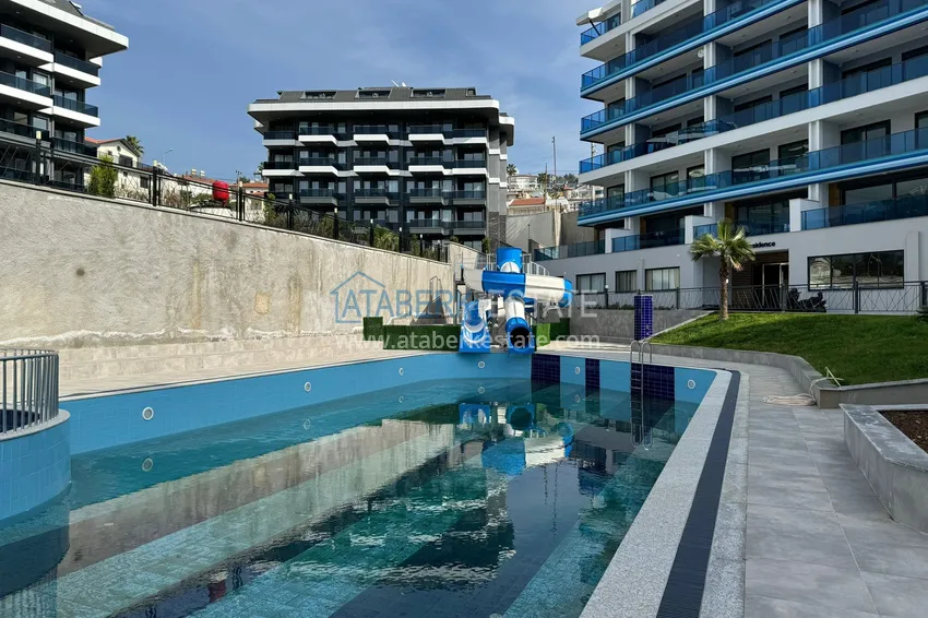 Dwupoziomowy penthouse z widokiem na morze i góry w nowym kompleksie — Alanya, dzielnica Kargicak 8 