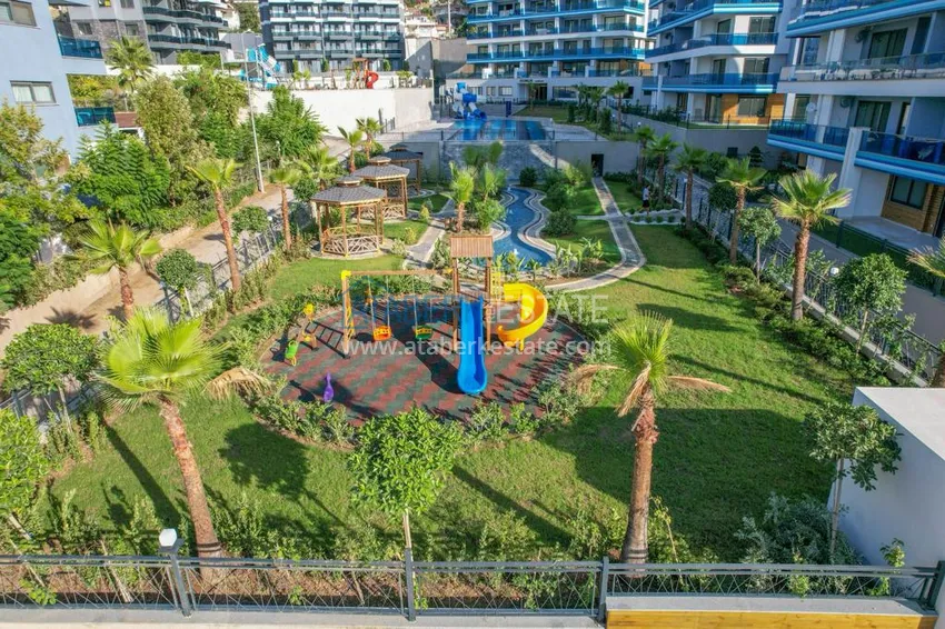 Dwupoziomowy penthouse z widokiem na morze i góry w nowym kompleksie — Alanya, dzielnica Kargicak 10 