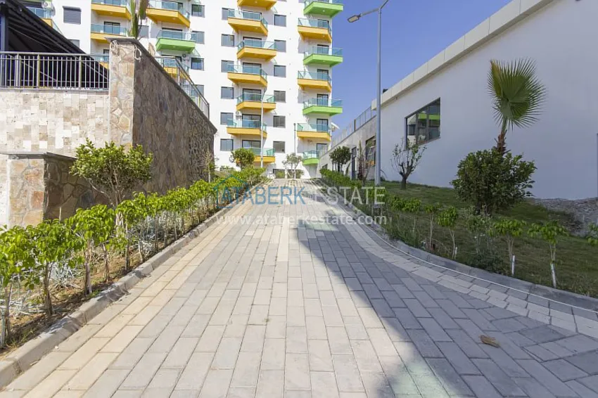 Dobrze wykończony apartament z 1 sypialnią i widokiem na morze, dzielnica Avsallar — Alanya 12 