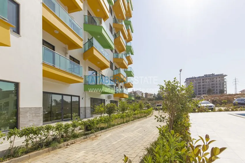 Dobrze wykończony apartament z 1 sypialnią i widokiem na morze, dzielnica Avsallar — Alanya 15 