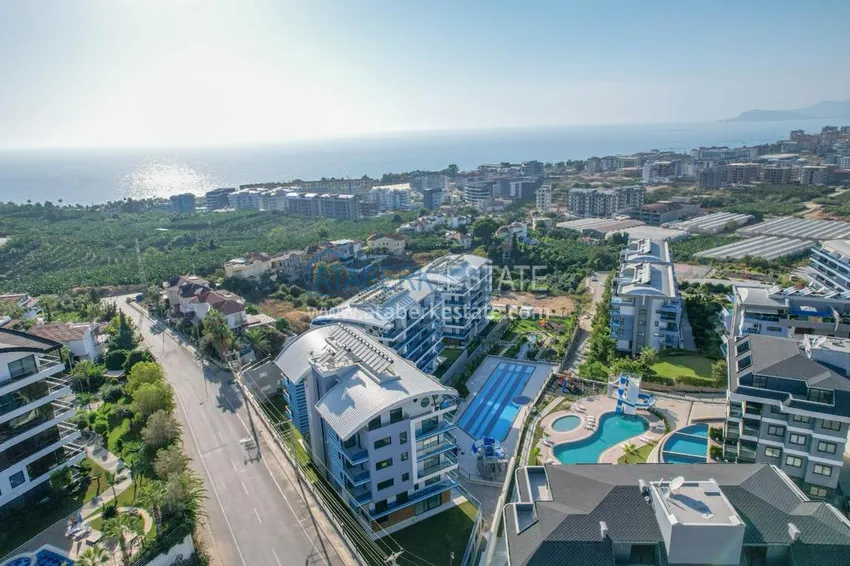 Dwupoziomowy penthouse z widokiem na morze i góry w nowym kompleksie — Alanya, dzielnica Kargicak 2 