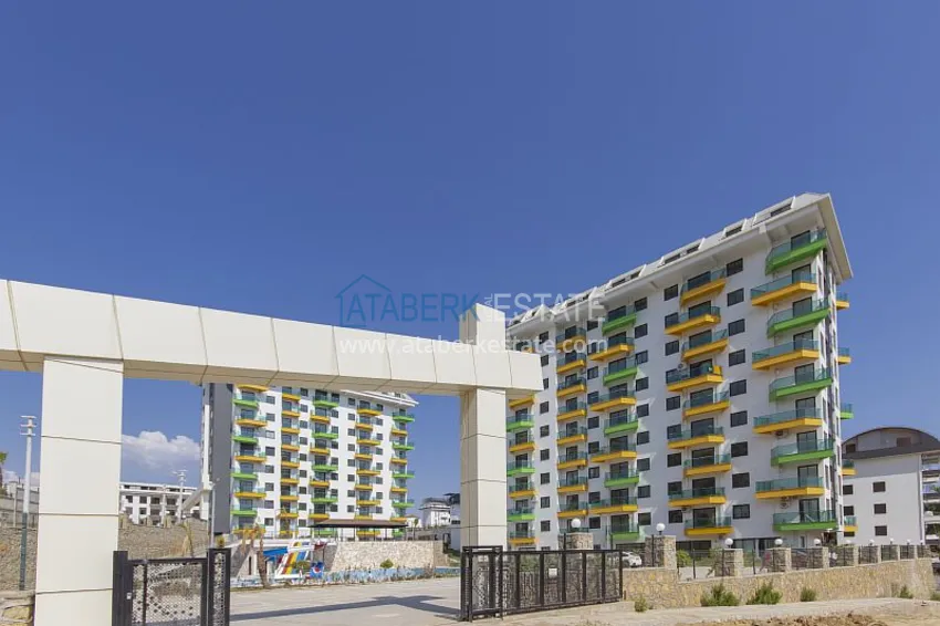 Dobrze wykończony apartament z 1 sypialnią i widokiem na morze, dzielnica Avsallar — Alanya 2 