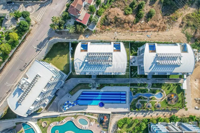 Dwupoziomowy penthouse z widokiem na morze i góry w nowym kompleksie — Alanya, dzielnica Kargicak 3 