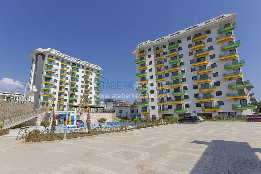 Dobrze wykończony apartament z 1 sypialnią i widokiem na morze, dzielnica Avsallar — Alanya 1 