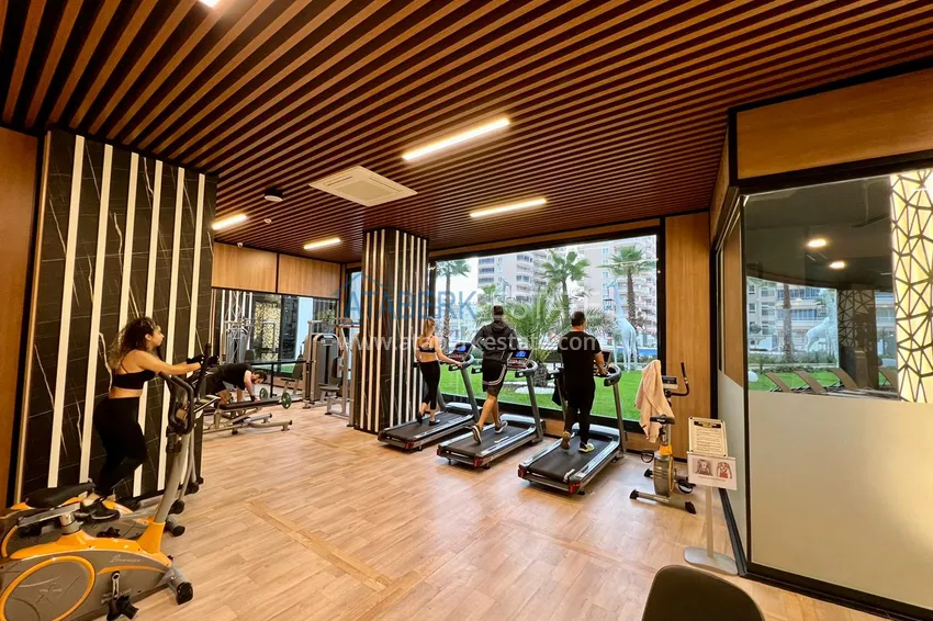 Apartament 1+1 z meblami i widokiem na góry w kompleksie z infrastrukturą hotelową, dzielnica Mahmutlar — Alanya  18 