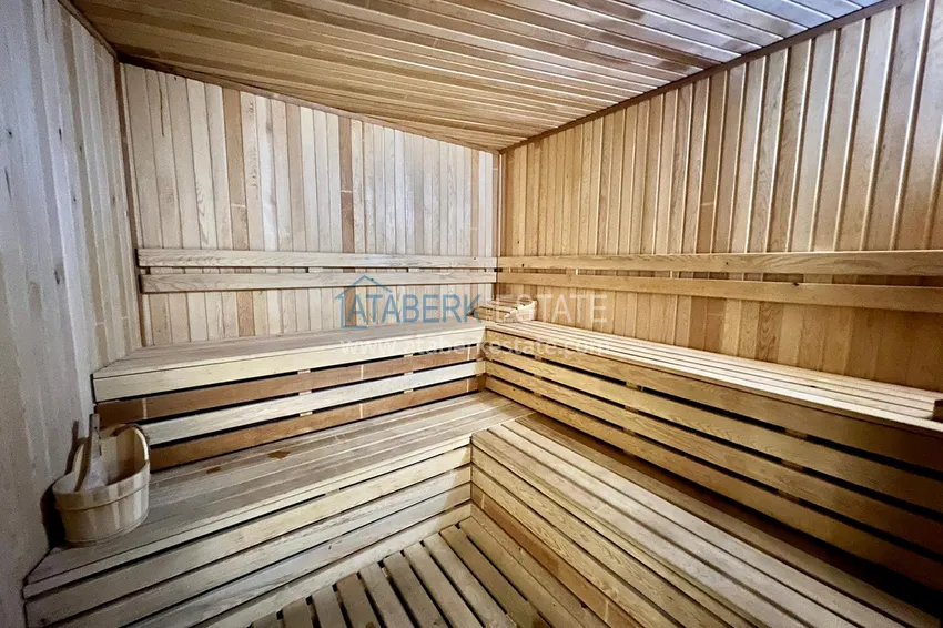 Apartament 1+1 z meblami i widokiem na góry w kompleksie z infrastrukturą hotelową, dzielnica Mahmutlar — Alanya  21 