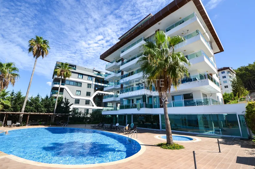 Umeblowany apartament z dwiema sypialniami i widokiem na morze w Kargicak, Alanya 1 