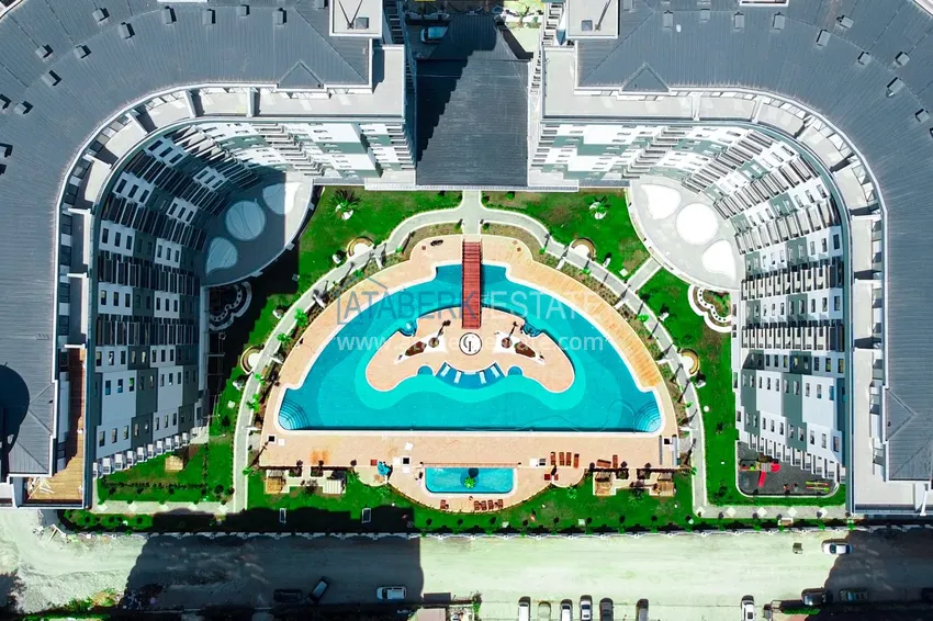 Apartament 1+1 z meblami i widokiem na góry w kompleksie z infrastrukturą hotelową, dzielnica Mahmutlar — Alanya  3 