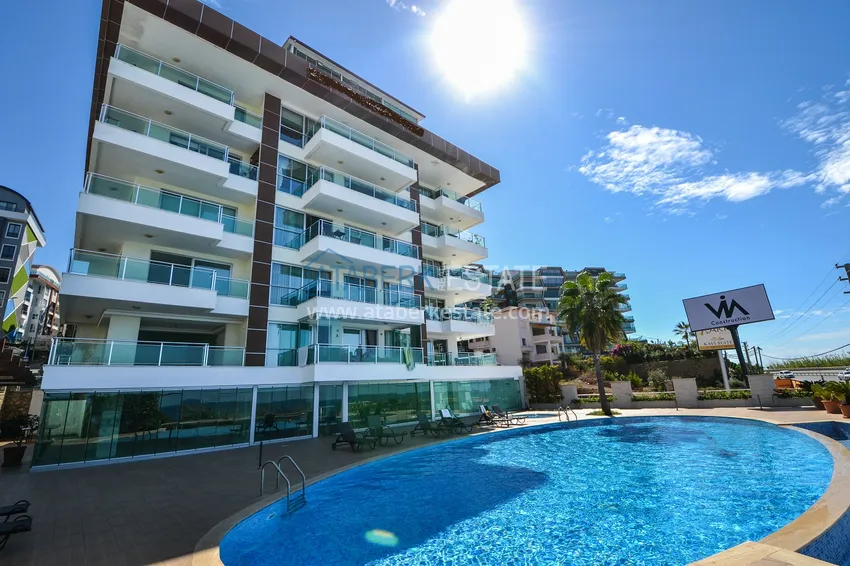 Umeblowany apartament z dwiema sypialniami i widokiem na morze w Kargicak, Alanya 2 