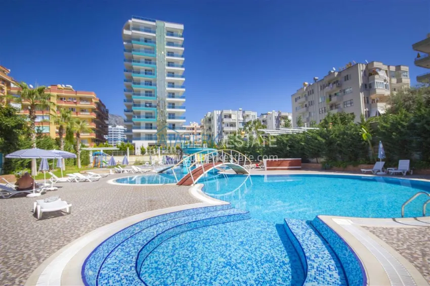 Umeblowane studio z widokiem na morze w kompleksie przy plaży, dzielnica Mahmutlar — Alanya 5 