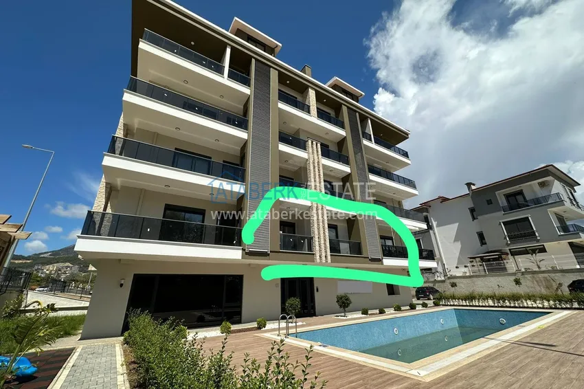 Apartament z jedną sypialnią z widokiem na góry w Alanyi, dzielnica Oba 5 