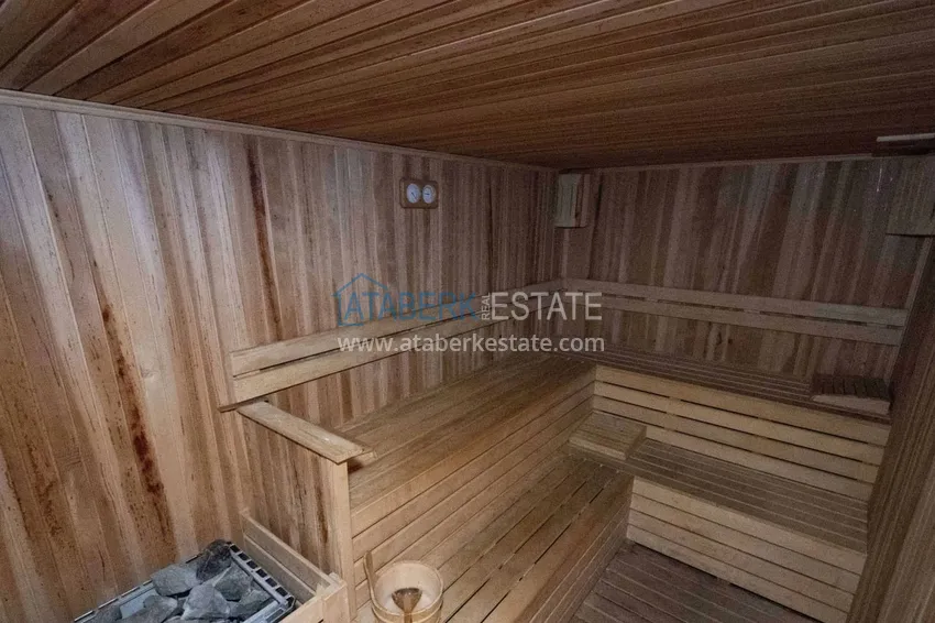Umeblowane studio z widokiem na morze w kompleksie przy plaży, dzielnica Mahmutlar — Alanya 9 