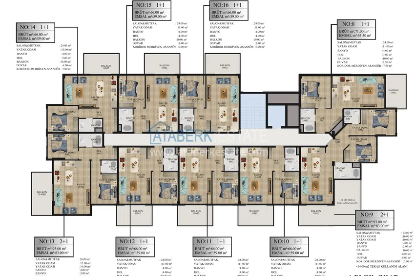 Kupuj taniej Dwupokojowy apartament z tarasem o powierzchni 14 m2 w nowym ekskluzywnym kompleksie — Avsallar, Alanya 1 