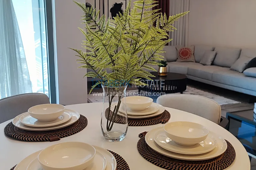 Kupuj  Apartament z dwiema sypialniami z meblami i panoramicznym widokiem na morze w kompleksie premium — Antalya, Kepez 13 