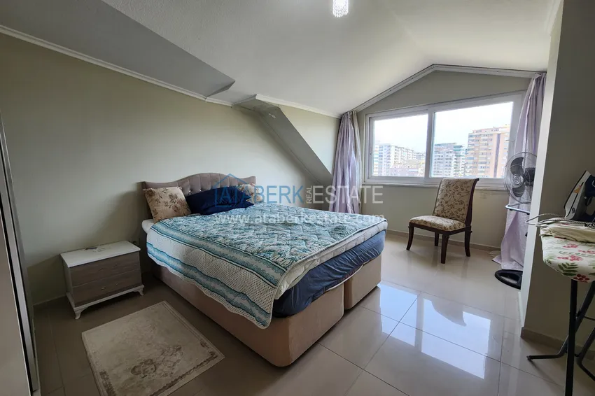 Kupuj  Penthouse duplex 3+1 umeblowany z widokiem na morze i góry, dzielnica Kestel — Alanya  14 