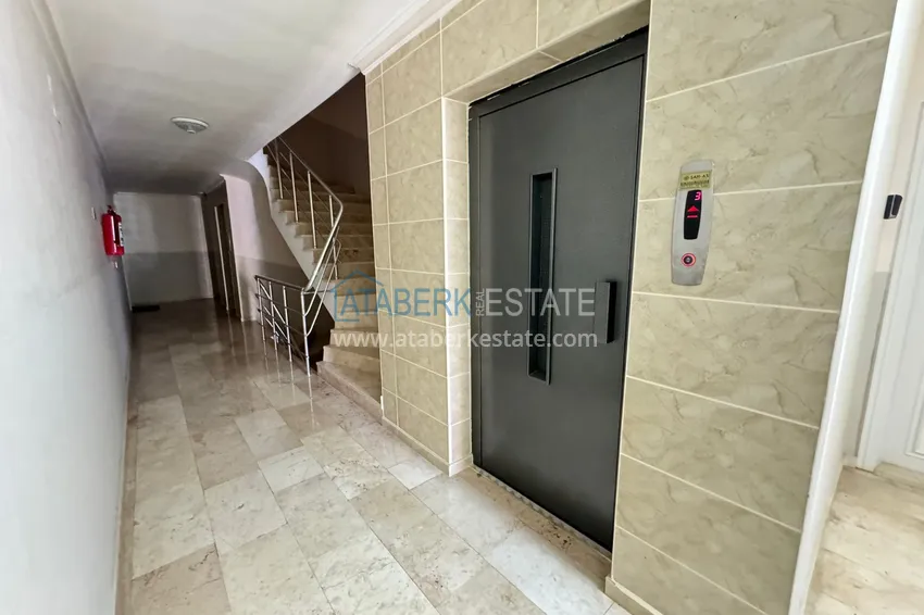Apartament w Mahmutlar częściowo umeblowany z przeszklonym balkonem i widokiem na morze 14 