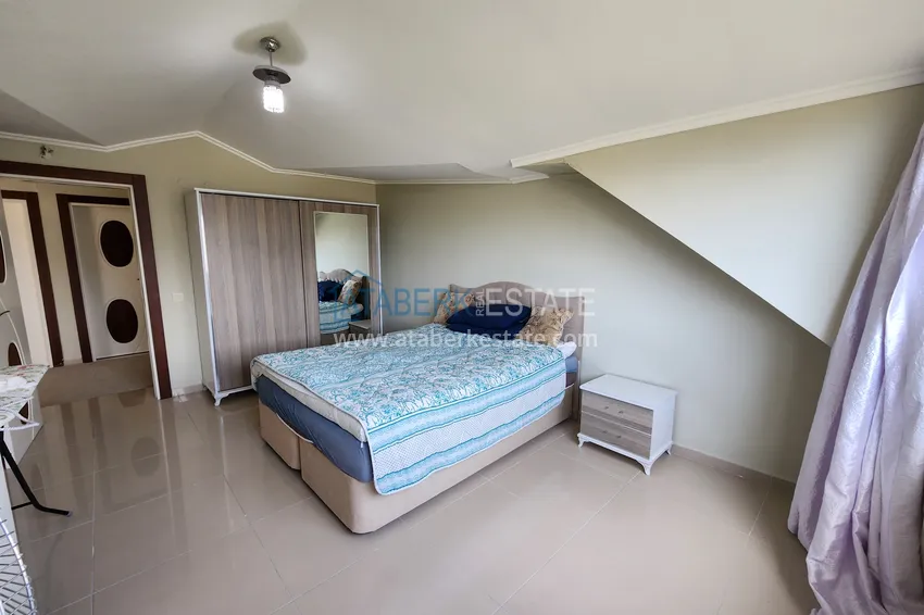Kupuj  Penthouse duplex 3+1 umeblowany z widokiem na morze i góry, dzielnica Kestel — Alanya  15 