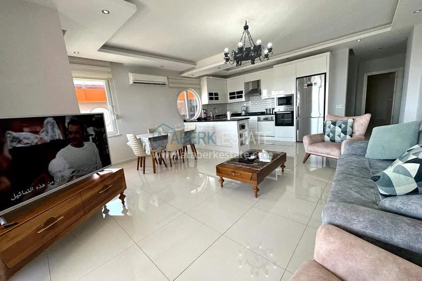 Kupuj  Dwupoziomowy penthouse z widokiem na morze w ultra-luksusowym kompleksie w dzielnicy Alanya Kestel 3 