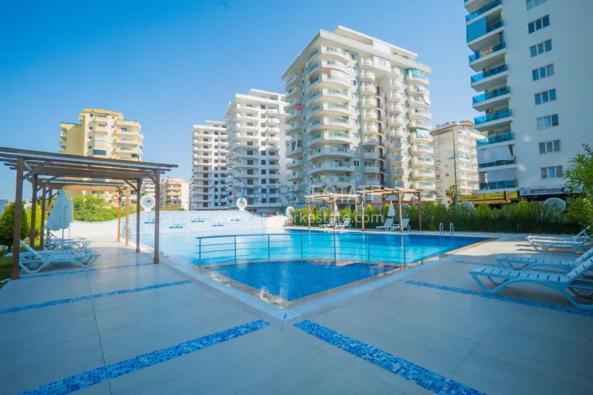 Apartament z dwiema sypialniami z meblami i oddzielnym apartamentem kuchennym w Mahmutlar 6 