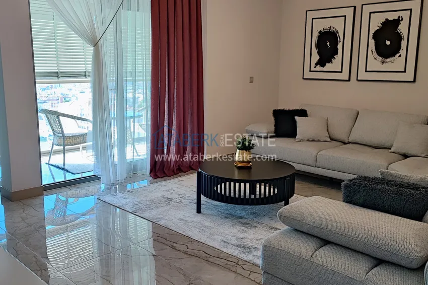 Kupuj  Apartament z dwiema sypialniami z meblami i panoramicznym widokiem na morze w kompleksie premium — Antalya, Kepez 9 