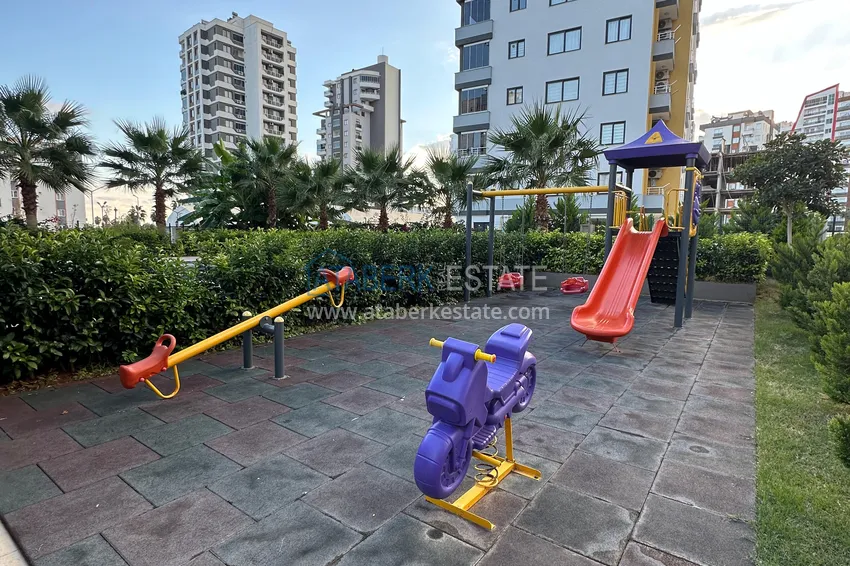 Stylowy apartament z 2 sypialniami i widokiem na góry w centrum Teje, Mersin 6 