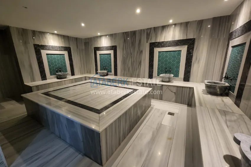 Apartament 1+1 z przeszklonym balkonem i widokiem na morze, dzielnica Kargicak — Alanya 8 