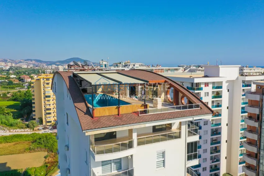 Apartament z dwiema sypialniami z meblami i oddzielnym apartamentem kuchennym w Mahmutlar 11 