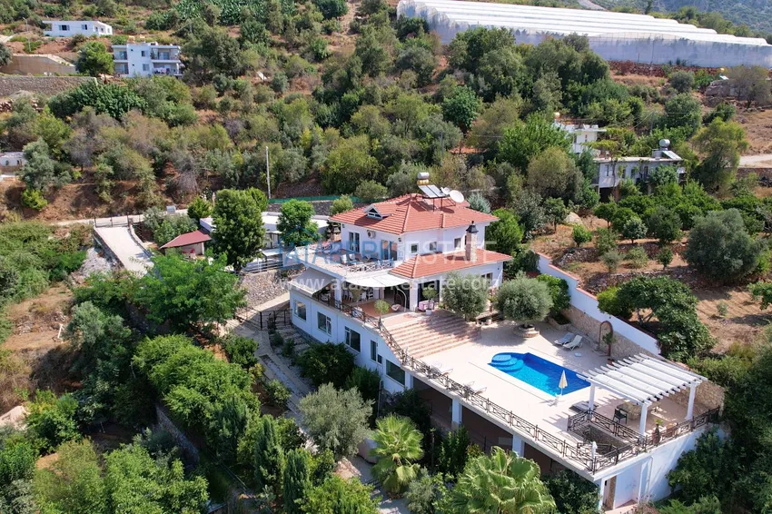 Wspaniała prywatna willa z panoramicznym widokiem i bungalowem gościnnym w Kestel, Alanya 1 