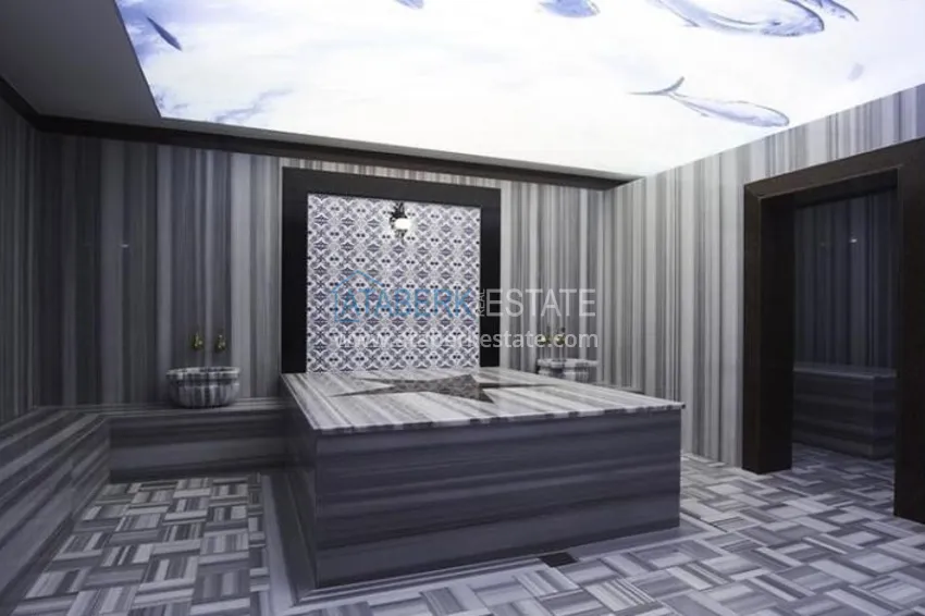 Apartament w Alanyi, dzielnica Tosmur - nowoczesne wnętrze, widok na morze i rzekę Dim 18 