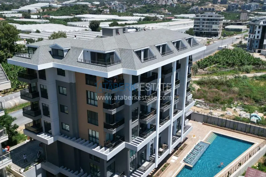 Jednopokojowy apartament z widokiem na góry w nowoczesnym kompleksie — Kargicak, Alanya 4 